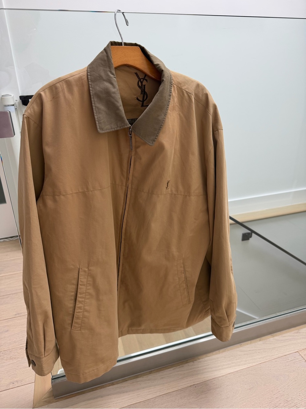 Yves Saint Laurent Tan Brown Harrington Jacket